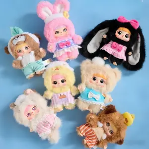 Kitten Holiday Hot Springs Plush Blind Box, Cute Kawaii Animal Doll, 6 Regular + 1 Hidden Style, Removable Outfit, 180° Rotatable Eyes, Collectible Toy Gift (1 Random Box)