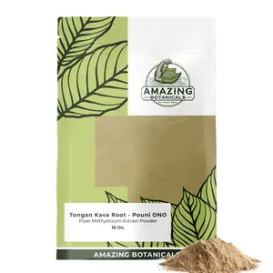 Amazing Botanicals Tongan Pouni Ono Kava Powder - 100% Noble Kava Root, Smooth Natural Herbal Blend, Traditional Relaxation Aid Powdered Beverage for Calm