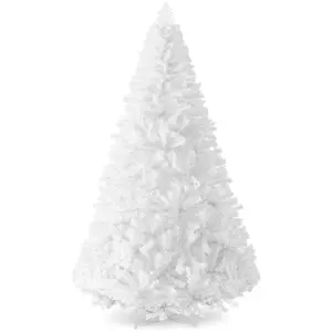 Best Choice Products Premium White Hinged Artificial Christmas Pine Tree w/ Branch Tips, Metal Base Best Choice Products Premium White Hinged Artificial Christmas Pine Tree w/ Branch Tips, Metal Base