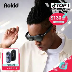 Rokid AR Max 2 Glasses (No 3DoF), AR Spatial Glasses (With 3DoF), 300" 120Hz Ultra-HD Home Theater Screen, 50° FOV, 600 Nits Brightness, Hi-Fi Sound & Private speakers, for iPhone 16/15, Steam Deck, ROG, Mac, PC, Android & iOS