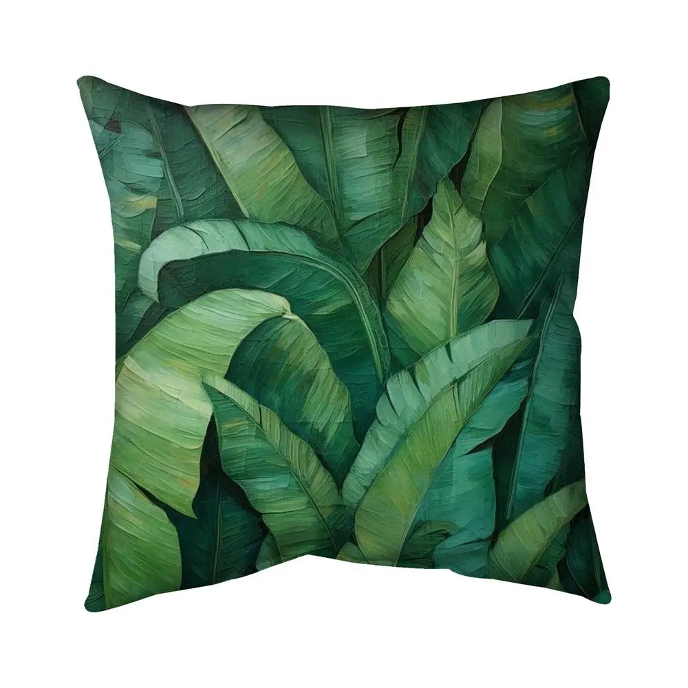 Begin Home Decor 5543-1616-FL393 16 x 16 in. Dense Leaves Pillow - Floral & Botanical Bedroom Decor