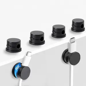 6Pack Rotatable Cord Organizer,Spring Cable Holder Clips, ShinJu Phone Cord Holder for Nightstand Wall Car Office, Phone Charger Cable, Data Cable Organizer