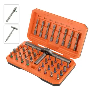 40 in 1 Ratchet Screwdriver Set with Magnetic & Color-Coded Bits, Aluminum Alloy Handle, Labor-Saving Design & Security Bits for Furniture/Car/Electronics Repair , Compact Tool Kit