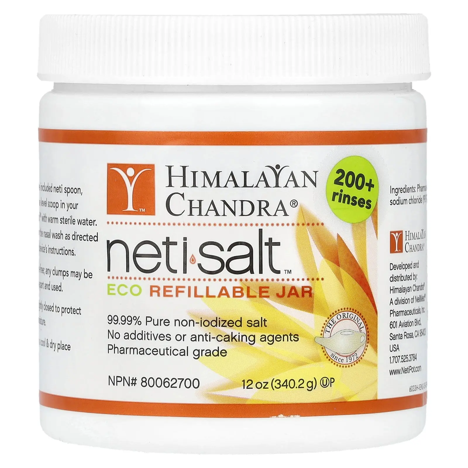 Himalayan Chandra Neti Salt™, Eco Refillable Jar, 12 oz (340.2 g) | HSA/FSA Eligible