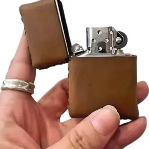 Leather Lighter Case Compatible Zippo Lighter - Lighter Cover and Pouch for Zippo Lighters Top Grain Leather Pouch in Brown