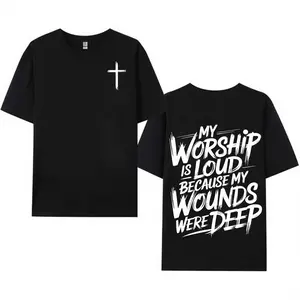 My Worship Is Loud Because My Wounds Were Deep Unisex Washed Christian Shirt, Christian Scripture T-Shirt, Vintage Retro Washed Shirt Double Sided Printed