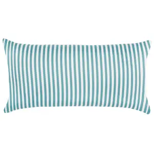 Turquoise Striped Throw Pillow