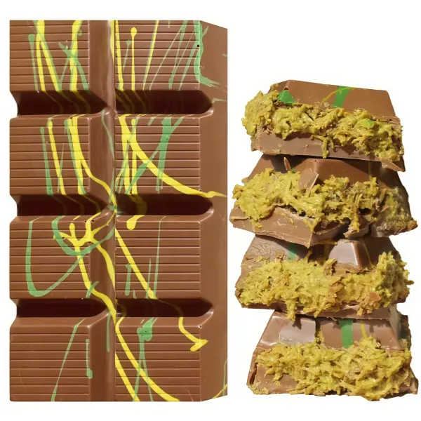 Dubai's Sensational Milk Chocolate Pistachio Kunafa Chocolate Bar: A Heavenly Dessert Indulgence