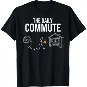 100%cotton The Daily Commute Funny Woodworker Carpenter Humor T-Shirt