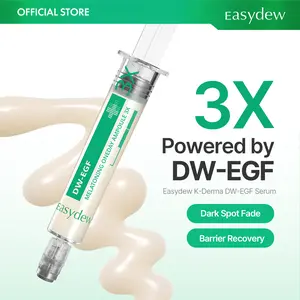 Easydew DW-EGF Melatoning Ampoule 3X - Official Product 99% Pure EGF Peptide Hydrating Serum with Niacinamide & Glutathione for Uneven Skin - Dark Spot Remover - Fast Absorbing Day & Night Korean Skin Care (Pump 0.27 fl oz, EGF 3X) Olive Young