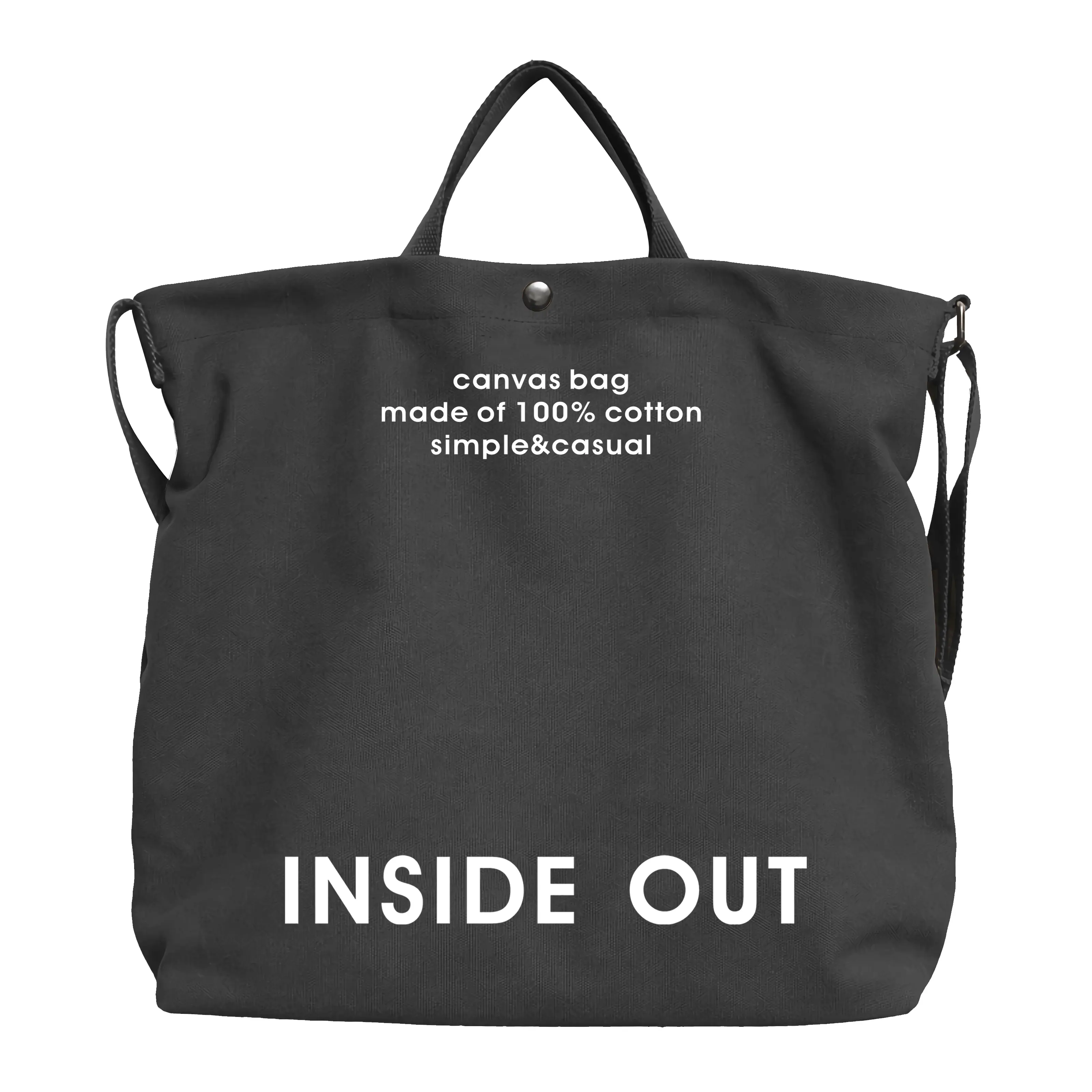 Riverich Cotton Canvas Tote Bag, Unisex Streetwear Style with Inside Out Print, 3-in-1 Reusable Crossbody & Shoulder Bag for Travel, Reusable Tote Men's Crossbody & Shoulder Bags
