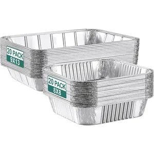 40 Pack Disposable  Pans Combo Set - 20 Large 9x13  Foil Pans Half Size & 20 Small 8x8 Tin Foil Baking Pans, Tin Trays Containers for Meal Prep,  Cooking, Roasting, Heating