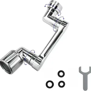 Metal Faucet Extender with 1440° Rotation Brass Aerator, Adjustable Sink Accessory for Kitchens & Bathrooms