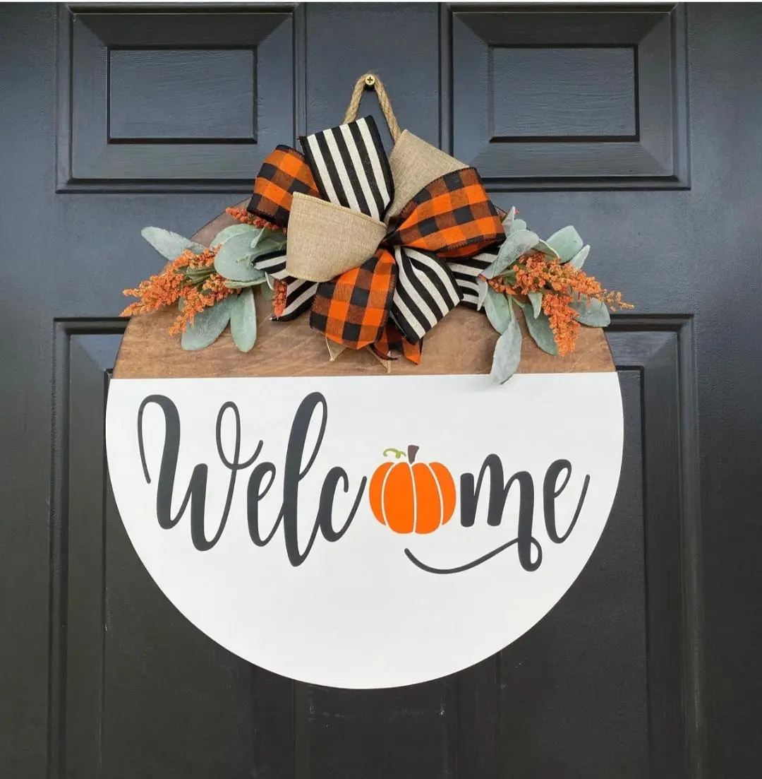 Personalized Wooden Welcome Sign - Unique Hanging Decoration for Home Entrance - Decorative Decor Farmhouse Gift