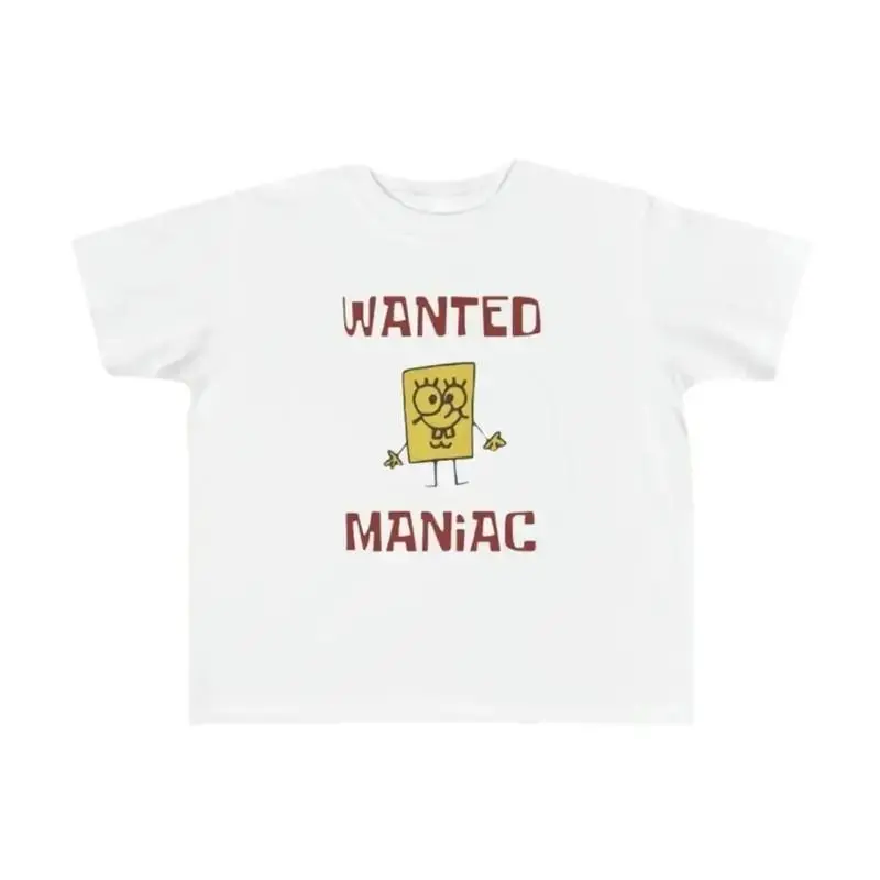 Men’s Casual Short-Sleeve Funny Shirts, SpongeBob Meme Wanted Custom Nickelodeon Cartoon Fine Jersey Tee, Breathable Oversize Graphic Sweat Tops, Menswear Hoodie