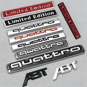 1Pcs Car Styling Emblem Sticker 3D Metal Quattro Badge Trunk Decals Accessories For Audi S5 S3 SQ5 e-tron Q5 Q6 SQ6 SQ8 Q4 SQ2 A3 TTS Q7 A8L A5 A6 A7 Q8 A4 SQ7 S4 S8 S6 Q2 A8 Q3 S1 A1