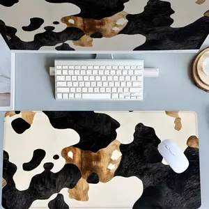 Cow Print Pattern Mouse Pads Extra Large Computer Desk Top Mat Mouse Pad for Laptop Mouse Desk Pad Desk Mats Office Desk Accessories Office Stationery Supplies with Non - Slip Rubber Base Stitched Edge for Home and Office