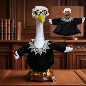RBG Supreme Court Justice Judge Goose Outfit for 23" Patio Lawn Porch Statue Costume Set, Includes Robe, Lace Collar, Wig, Glasses & Gavel, Garden Yard Art Decor Outdoor Clothes
