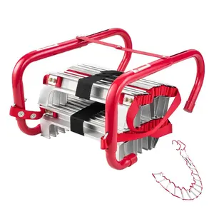 fathersdaygift VEVOR Fire Escape Ladder, 2-Story 13FT Retractable Emergency Fire Ladder, Lightweight Aluminum Alloy Safety Escape Ladders with Sturdy Polyester Strap, Anti-Slip Rung Wide Steps, 1000LBS Max Loading