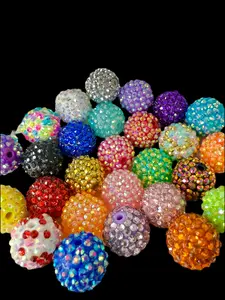R22- (10PCS) 20mm Mixed Color Clear JELLY and AB Bubblegum Acrylic RHINESTONE Beads for DIY
