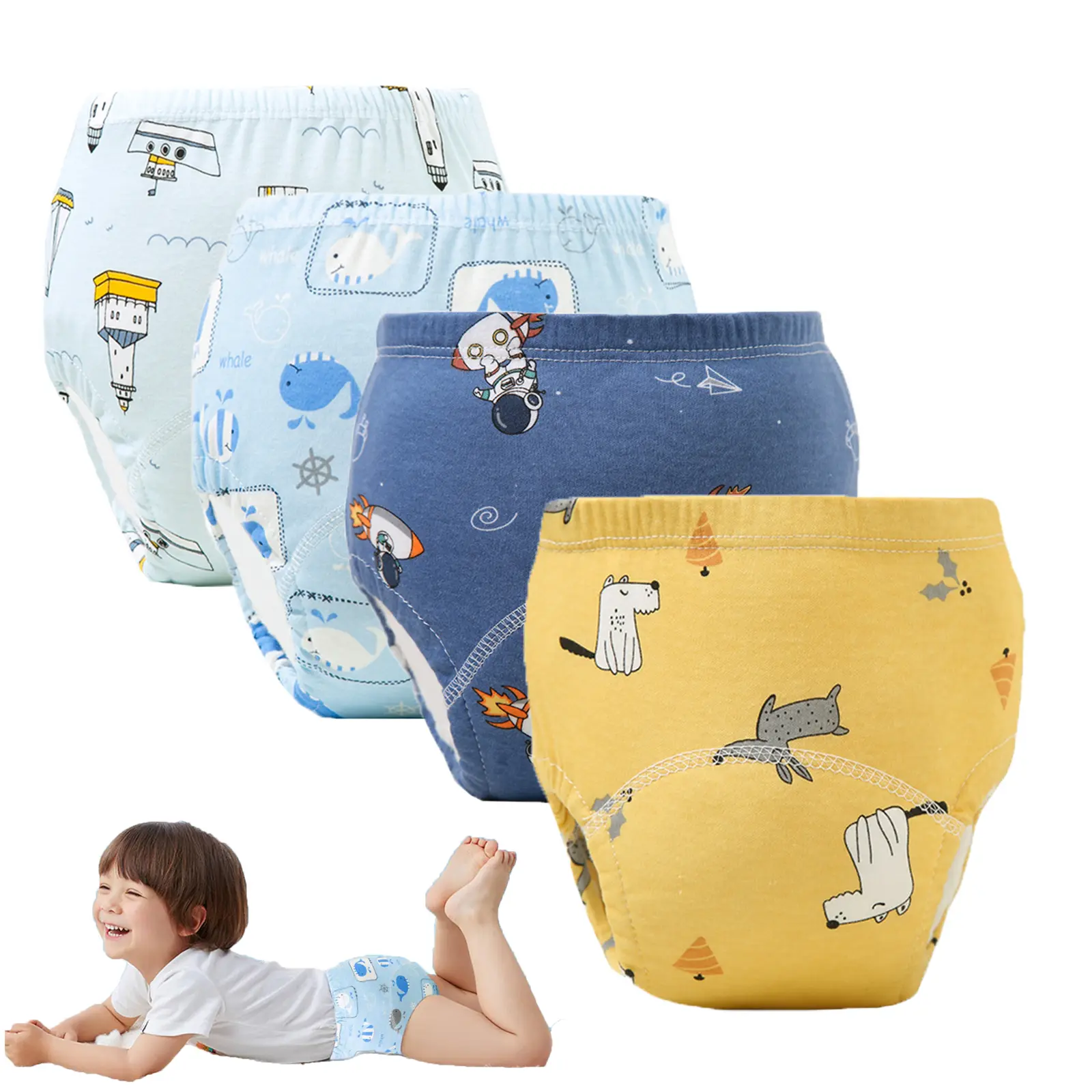 Unisex Baby Training Pants Soft Breathable 100% Cotton Potty Training Underwear for Toddlers Leak-Proof Reusable Washable Comfortable Skin-Friendly Diaper Alternative for Boys and Girls Daily Use