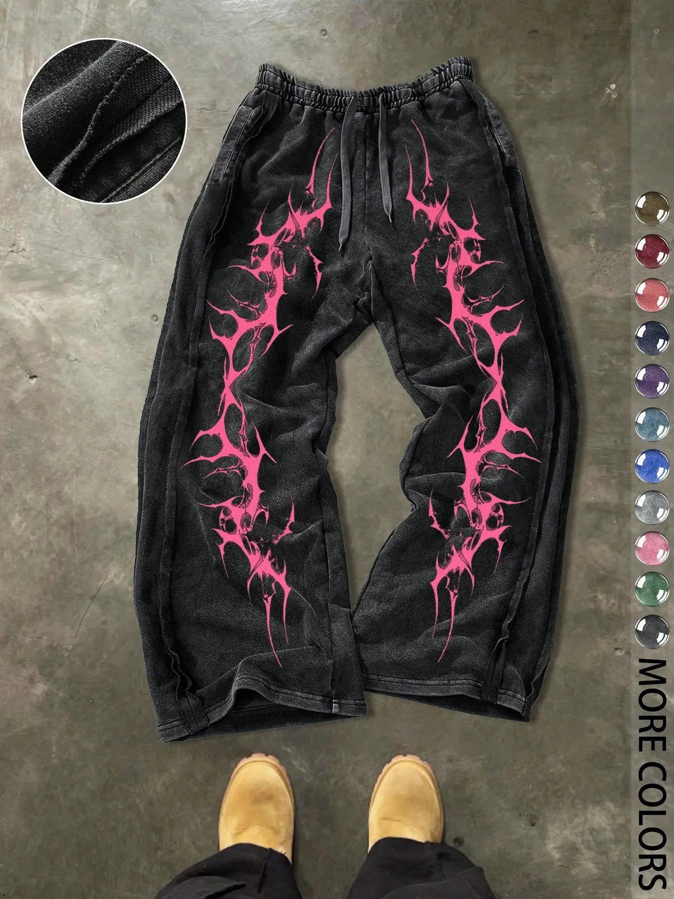 Men's Casual Loose Cotton Sports Pants, Cyber Pattern Print, Street Style, Casual Comfy Sweatpants, Adjustable Drawstring Sweatpants, Drawstring Loose Sweatpants, All Seasons, Ideal Gift, Sports Trousers