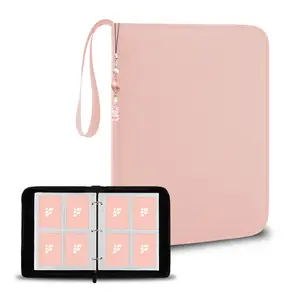 Fonwill 440 Card Capacity PU Leather Binder, 4-Pocket Trading Card Album with 55 Pages, Double-Sided Card Holder for Pokemon, MTG, Sports Cards, Gift for Boys, Girls & Collecto