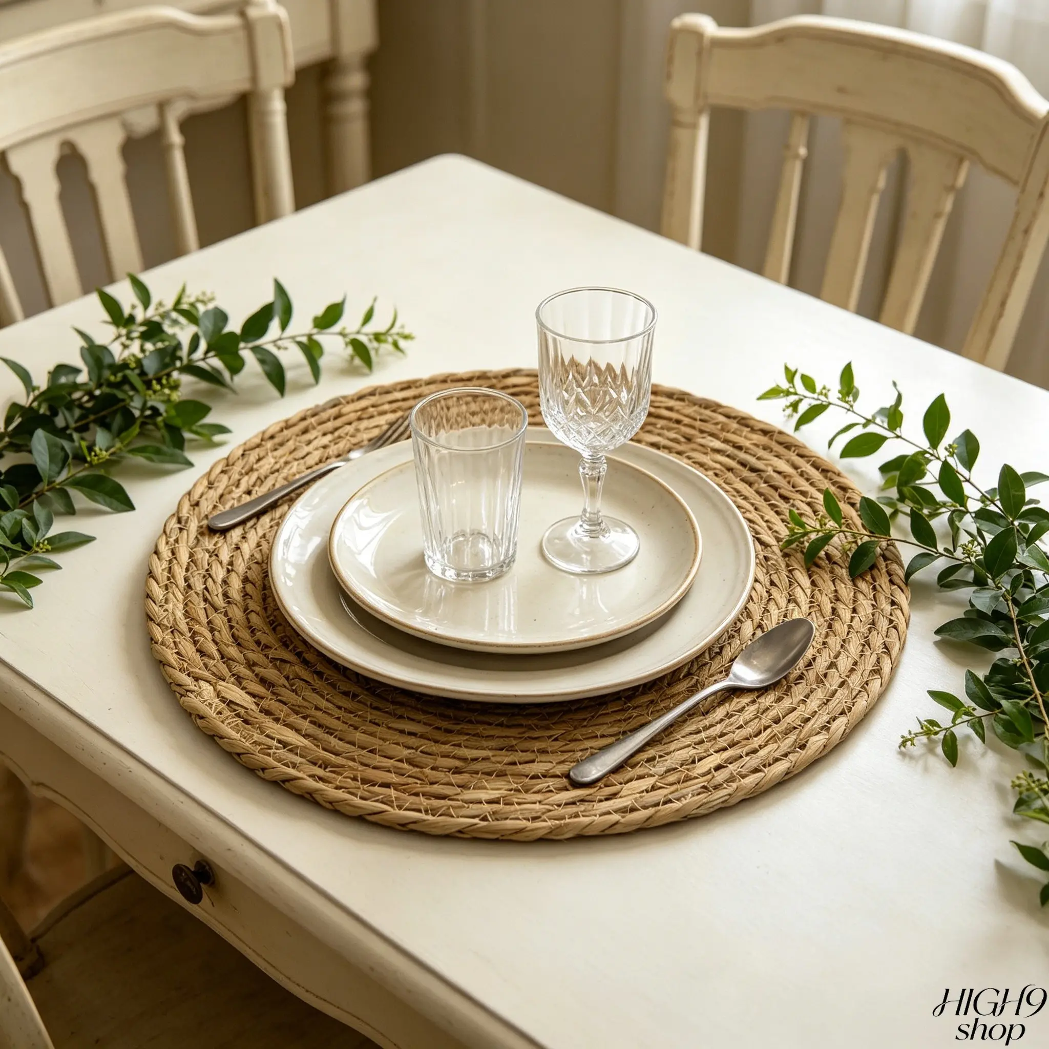 Hand-Woven Natural Rush Grass Heat Resistant Placemats, Eco-Friendly Braided Table Mats, Multipurpose Insulated Pot Coasters And Cup Pads For Dining Table, Kitchen Countertop And Home Tableware Heat Protection Decoration