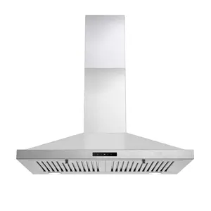 30 Inch 450 CFM Wall Mount Range Hood Stainless Steel Baffle Filters LED Light 3 Speed Exhaust Fan Easy Clean Quiet Brushed Metal USGD1775B Durable Motor Household Home Kitchen Appliances