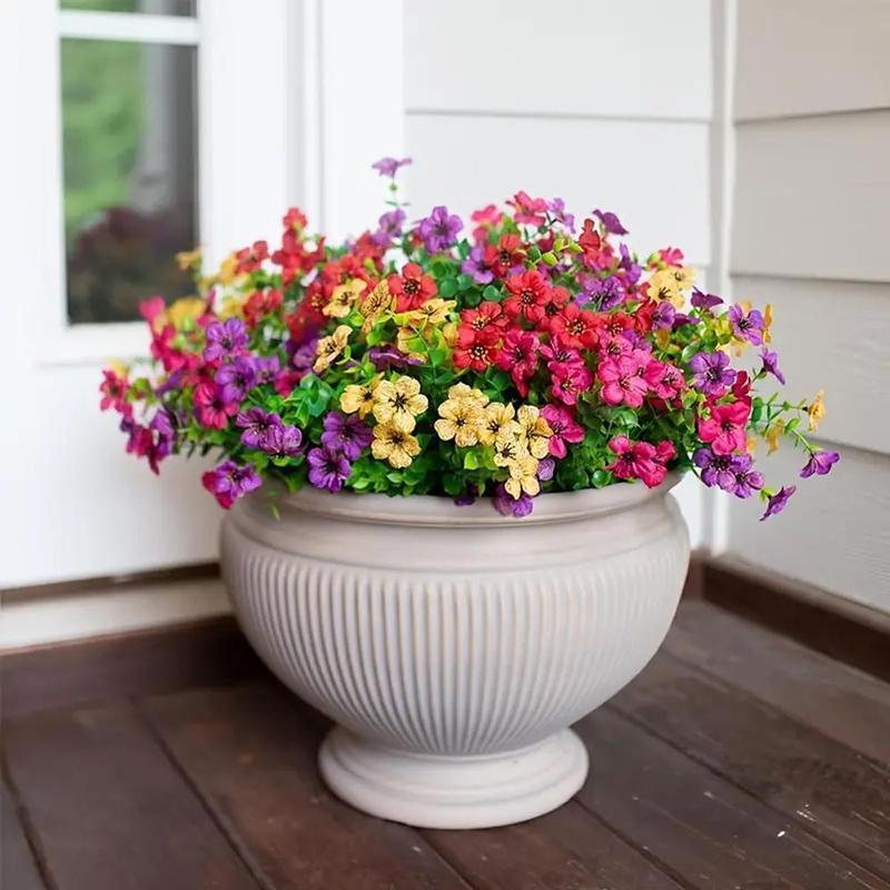 Artificial Flowers (12pcs/set), UV Resistant Colorful Fake Flower, Decorative Bouquet for Home, Garden, Party & Wedding Decor, Artificial Flowers Bouquet