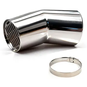Pellet Stove Chimney Vent Horizontal Cap with Tapered end Stainless Steel Rust-Resistant Durable Laser-Welded Includes Hose Clamps 4 Inch Stove Pipe Kit