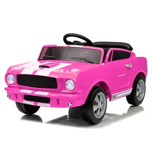 12V4.5Ah Licensed Shelby Electric Car for Kids, Ride On Toy for Toddlers with Remote Control, Battery Powered Upgrade Panel, Bluetooth, Shock Absorbers, Safety Belt, LED Lights