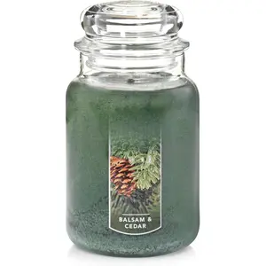 Yankee Candle Balsam & Cedar Scented, Classic 22oz Large Jar Single Wick Candle, Over 110 Hours of Burn Time, Ideal Holiday Gift