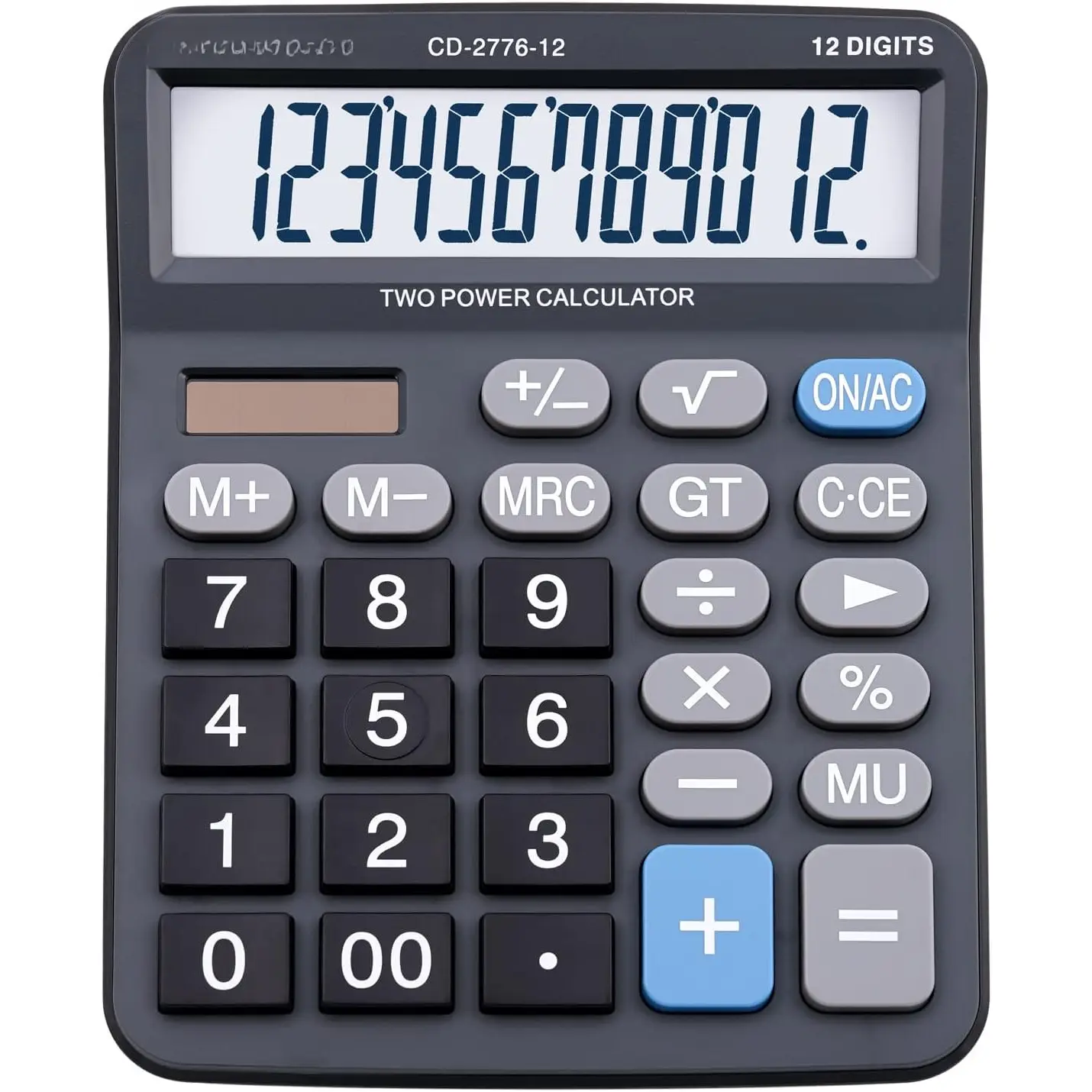 Commercial 12-Digit Large Desktop Calculator with Huge 5-Inch LCD Display Screen, Giant Responsive Buttons,  and Solar ,  for Home/Office Accounting Finance Use, CD-2776