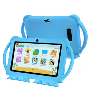 Dual Handle Kids Tablet PC 7 Inch Android System Dual Camera Quad Core Processor 32GB（16+16GB Extend） Storage WiFi Bluetooth-compatible Shockproof Case Touchscreen Tablet