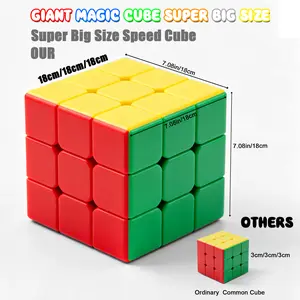 Super Big Size Magic Cubes 3x3x3 18cm Large Magic Megaminx Giant Speed Cube Educational Collection Toy Unique Holiday Present For Kids Cube Lover!  Fun Challenging Puzzles Learning Bonding Brain Exercise  Gift in Home Classroom Office Cool Room Decoration