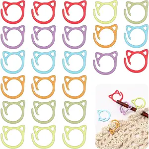 Stitch Markers for Crocheting, 24 count  Metal Crochet Stitch Marker Ring Multicolor Knitting Stitch Markers Spiral Crochet Stitch Marker Set for DIY Weaving Knitting Sewing Tools