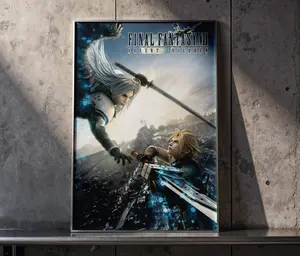 Frameless Art Poster: "Final Fantasy VII – Heroes of Midgar" – A Timeless Tribute for RPG Fans, Perfect for Dorm Walls, Gaming Rooms, and Collector Collections
