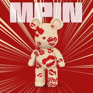 Creative Bear Q Version Building Blocks Set, 5450 Pieces, 43 cm High, Uncharged Power Mode, Ideal Gift for Boys and Girls