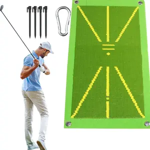 Golf Swing Mat with Ground Stakes & Clips, 1 Set Golf Swing Analyzer for Accuracy Training, Essential Golf Practice Aid for Indoor/Outdoor Use