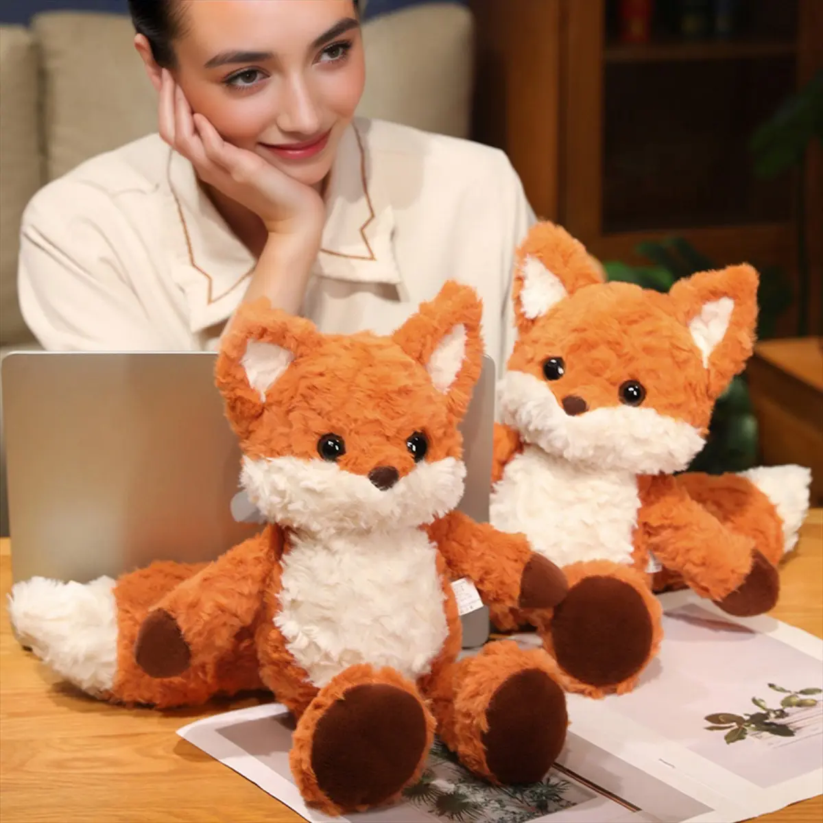 Rabbit Fox Plush Toy, Huggable Stuffed Animal, Perfect Gift for Birthdays, Valentine's Day, Mother's Day, Thanksgiving, Christmas