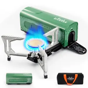 BIG HORN OUTDOORS Game Day Butane Camping Stove, Watch Party Portable Folding Gas Burner for Camping BIG HORN OUTDOORS Game Day Butane Camping Stove, Watch Party Portable Folding Gas Burner for Camping