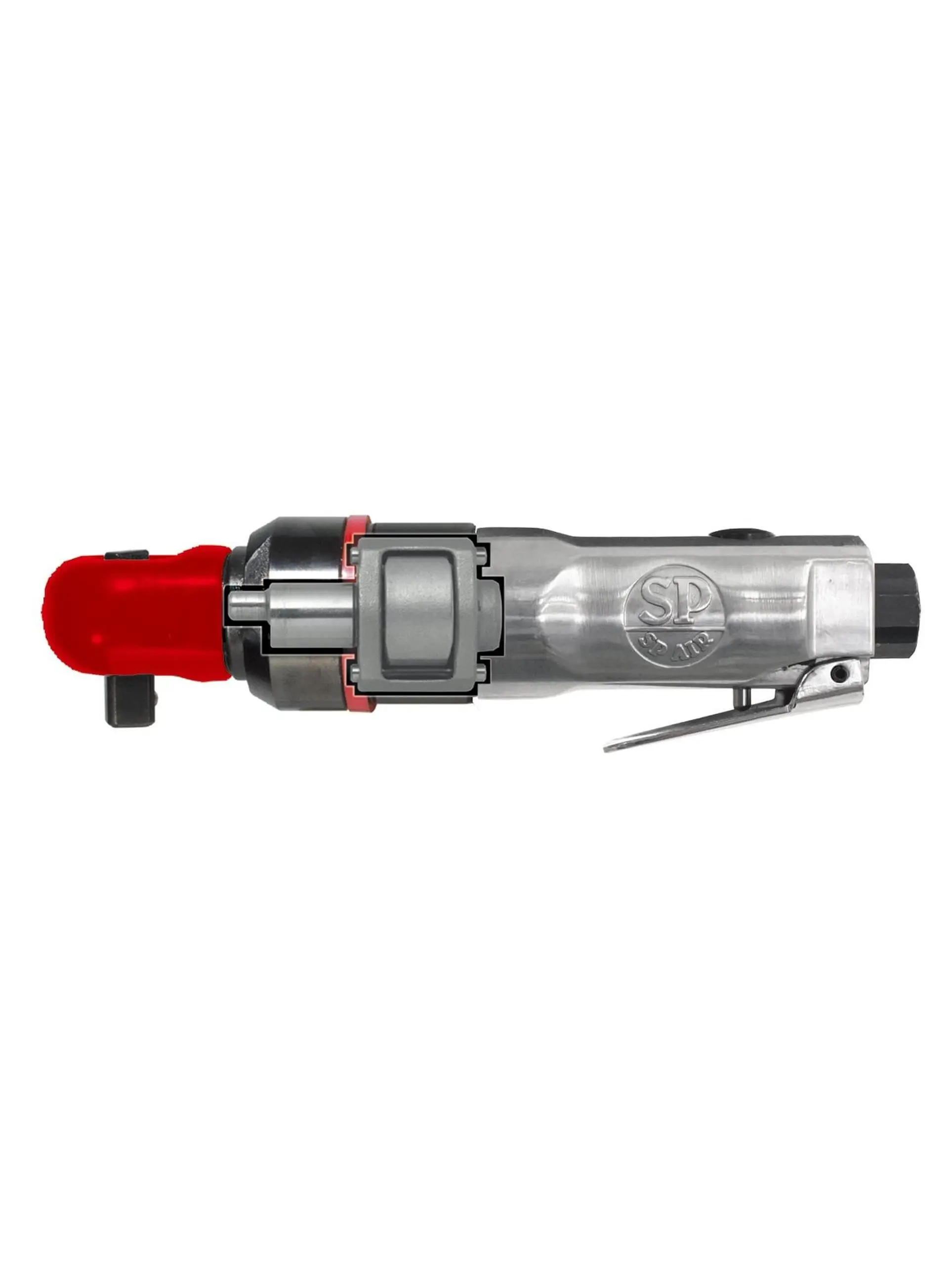SP Air SP-1764 Aluminum 0.25" Drive Size Super Fast Mini Impact Ratchet Wrench, 50 ft-lbs Torque, 500 rpm Speed, 6.88"l x 1.5"h x 1"w Dimensions