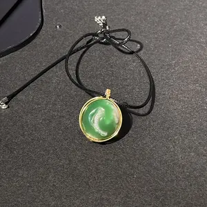 Natural Stone Sphere Copper Wire-Wrapped Pendant