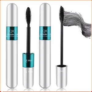2 Pack 2 in 1  Mascara, 5x Longer Washable Black Mascara, 4D Silk Fiber Lash 2 Step Mascara, No Clumping, Long-lasting Waterproof Mascara, Lash Cosmetics Beauty Eye Make up Makeup Flawless