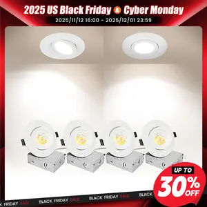 POWERASIA 4 Inch Gimbal LED 5CCT Selectable Recessed Lighting, Downlight Panel Pin Ceiling Eyeball Light For Bedroom,Living,Read,Corridor