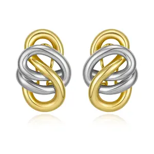 Mytys Geometric Twisted Hoop Earrings – Interwoven Design with Bold, Modern Lines Jewelry Gifts for Women