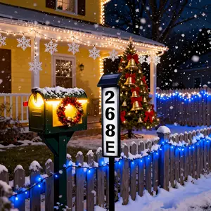 Solar-powered House Number Light, Ground-inserted Lawn Lamp, No Wiring Required, Automatically Lights Up At Night, Prominent Address Plaque, Suitable For Homes, Mailboxes, Factories, And Commercial Areas, Outdoor Christmas Garden-- IP44 Splash-proof
