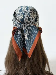 Men's Bohemian Style Paisley Scarf, Lightweight 100% Polyester, Multifunctional Headscarf Neckwear, Perfect for Suits and Fashion Accessories