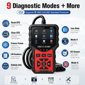 V511 OBD2 Code Reader Scanner for Anyone Needing Status Information, Easy-to-Use Car Check Engine Light Diagnostic Tool with Color Screen, Read-Clear Codes, DTC Lookup, I/M Readiness, Live Data, Freeze Frame